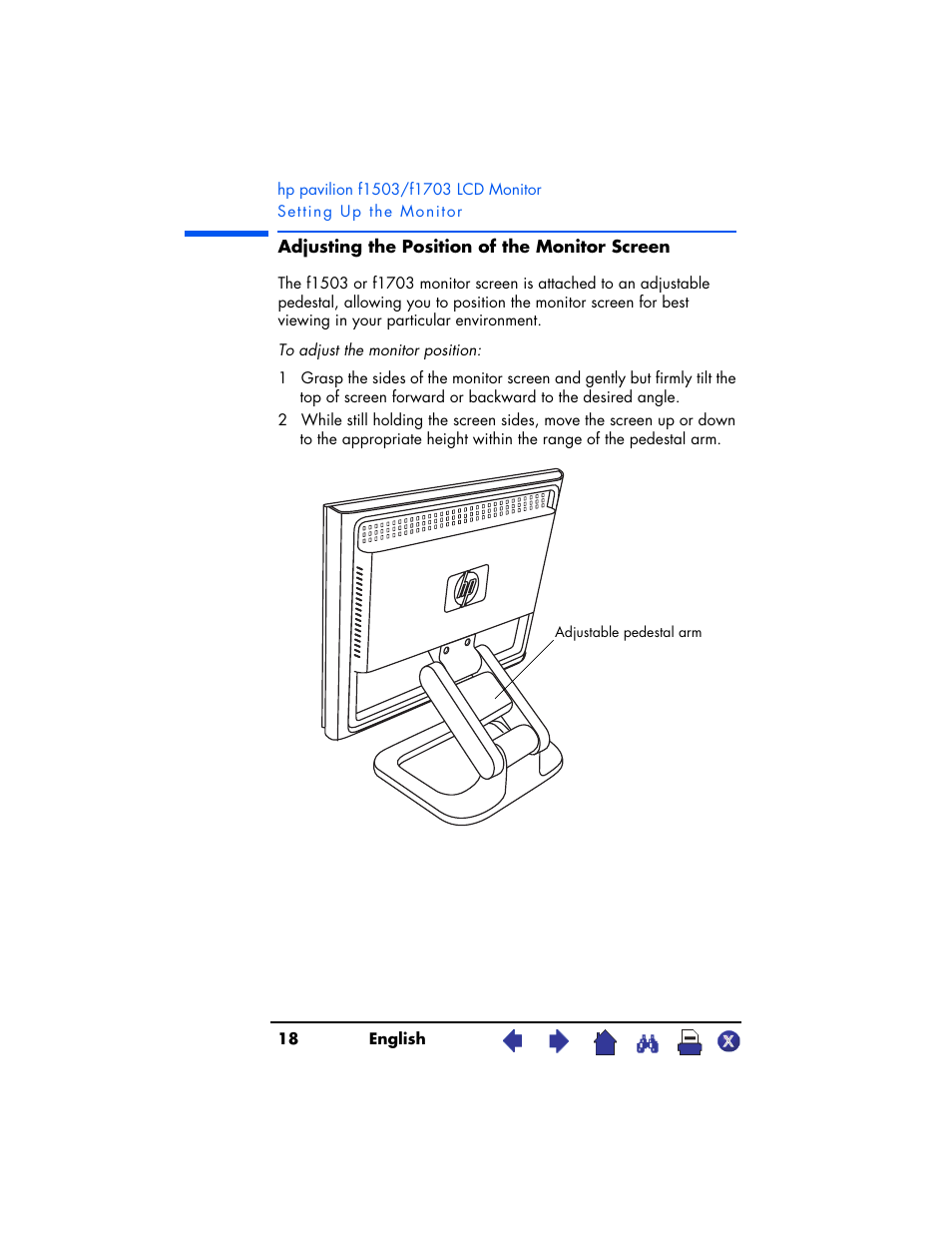 HP Pavilion f1503 15 inch Flat Panel Monitor User Manual | Page 18 / 56