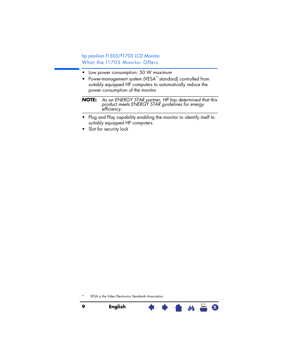 HP Pavilion f1503 15 inch Flat Panel Monitor User Manual | Page 9 / 56