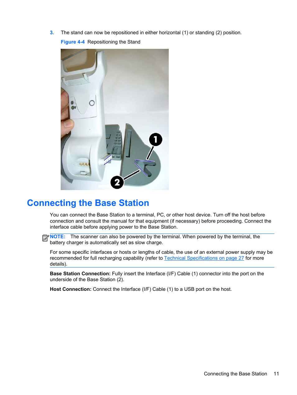 Connecting the base station | HP RP7 Retail System Model 7100 User Manual | Page 17 / 41