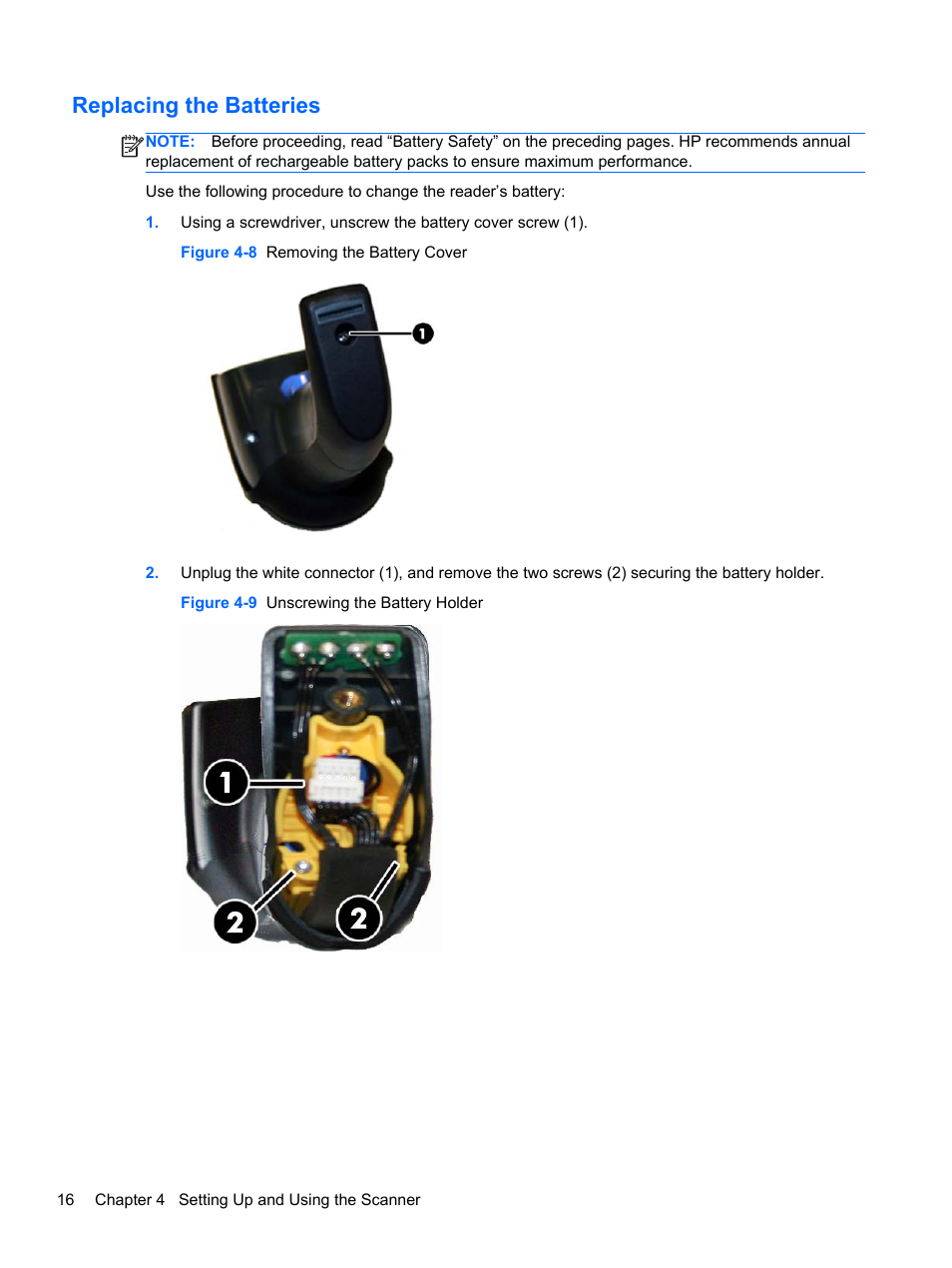 Replacing the batteries | HP RP7 Retail System Model 7100 User Manual | Page 22 / 41
