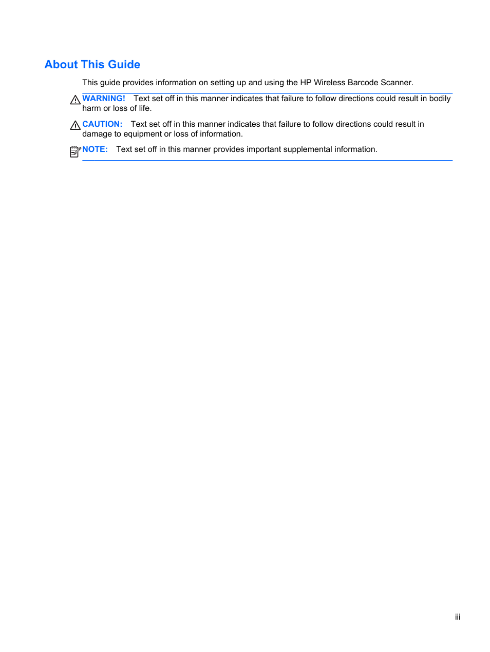 About this guide | HP RP7 Retail System Model 7100 User Manual | Page 3 / 41