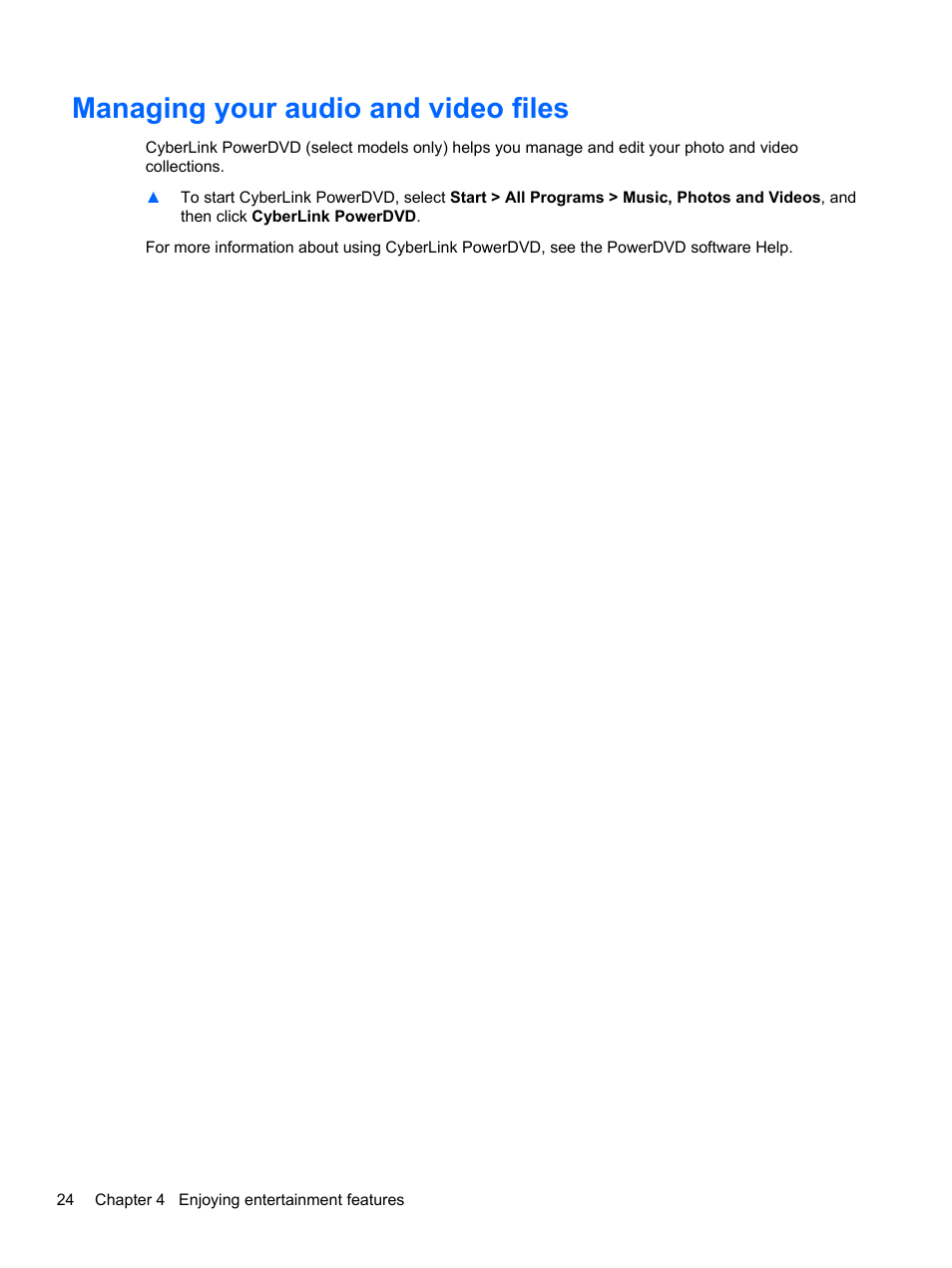 Managing your audio and video files | HP 245 G1 Notebook PC User Manual | Page 34 / 89