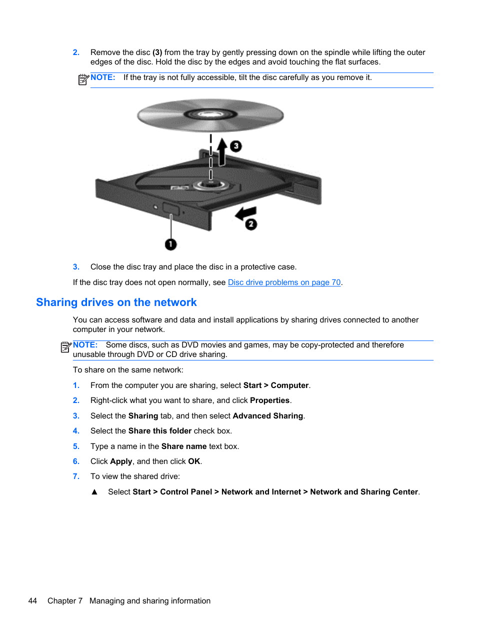 Sharing drives on the network | HP 245 G1 Notebook PC User Manual | Page 54 / 89