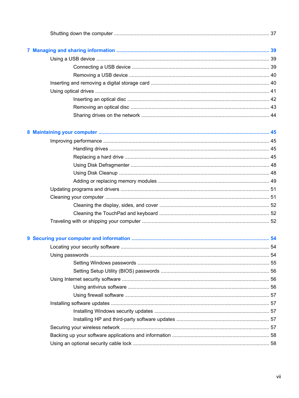 HP 245 G1 Notebook PC User Manual | Page 7 / 89