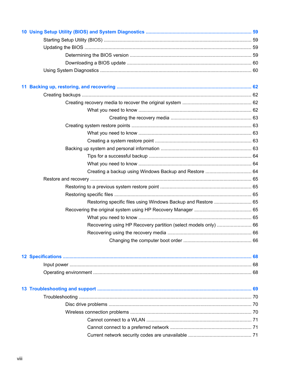 HP 245 G1 Notebook PC User Manual | Page 8 / 89