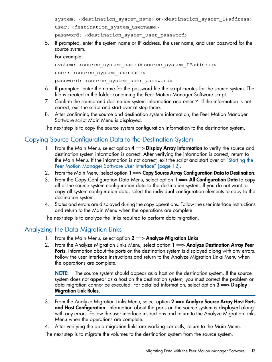 Analyzing the data migration links | HP 3PAR InForm Software Licenses User Manual | Page 13 / 20