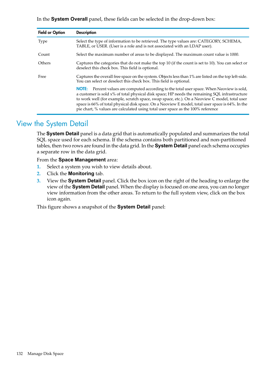 View the system detail | HP Neoview Release 2.4 Software User Manual | Page 132 / 160