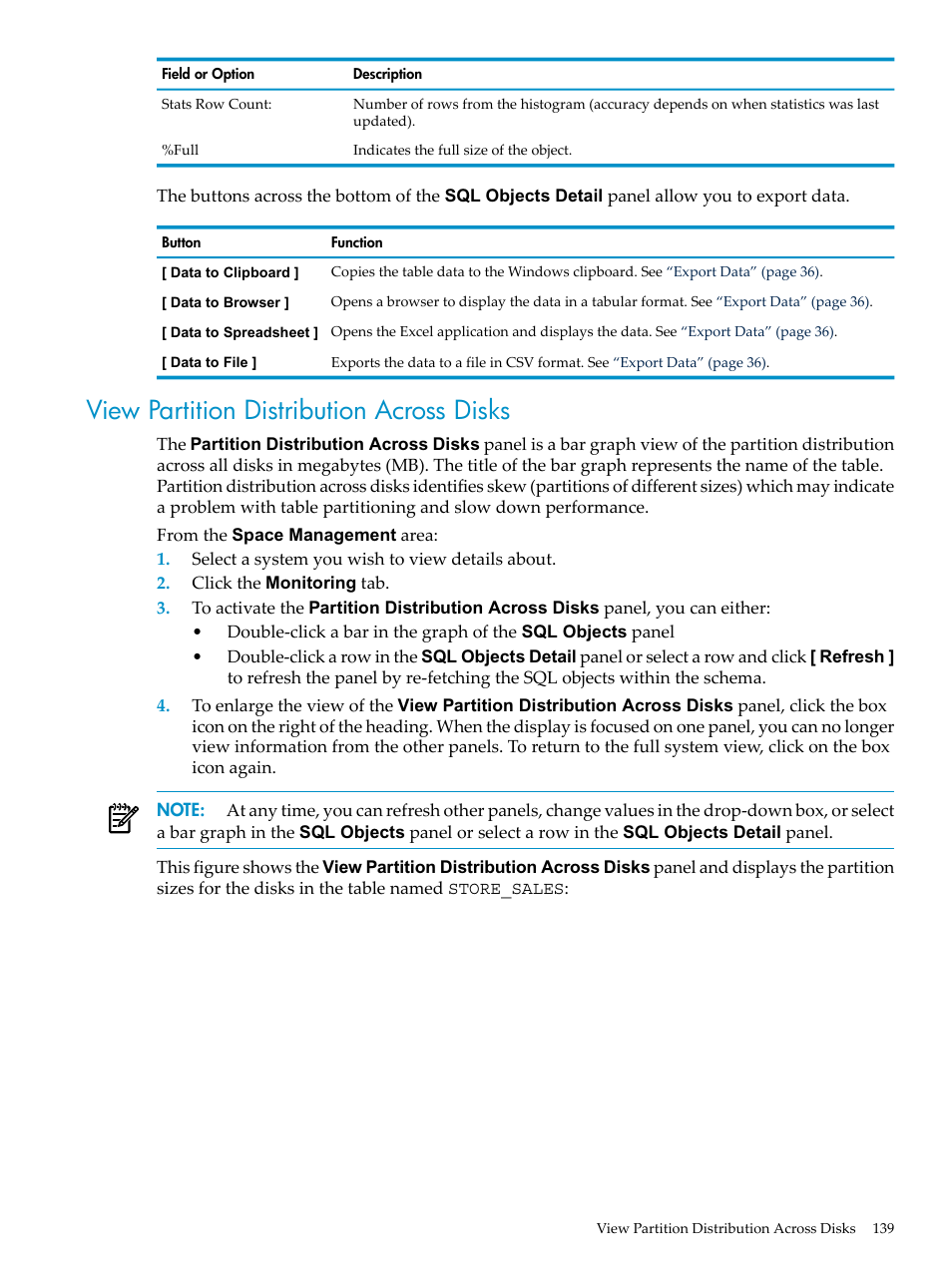 View partition distribution across disks | HP Neoview Release 2.4 Software User Manual | Page 139 / 160