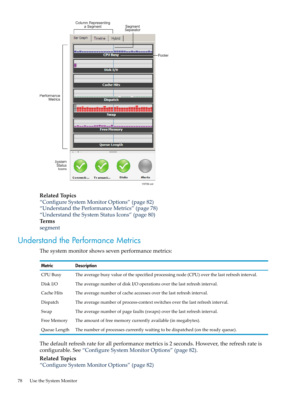 Understand the performance metrics | HP Neoview Release 2.4 Software User Manual | Page 78 / 160