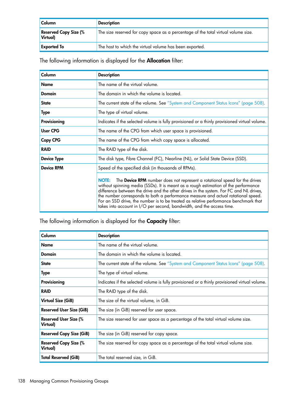 HP 3PAR Operating System Software User Manual | Page 138 / 526