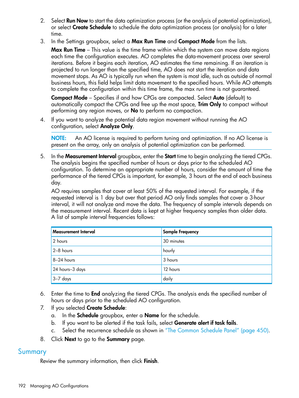 Summary | HP 3PAR Operating System Software User Manual | Page 192 / 526