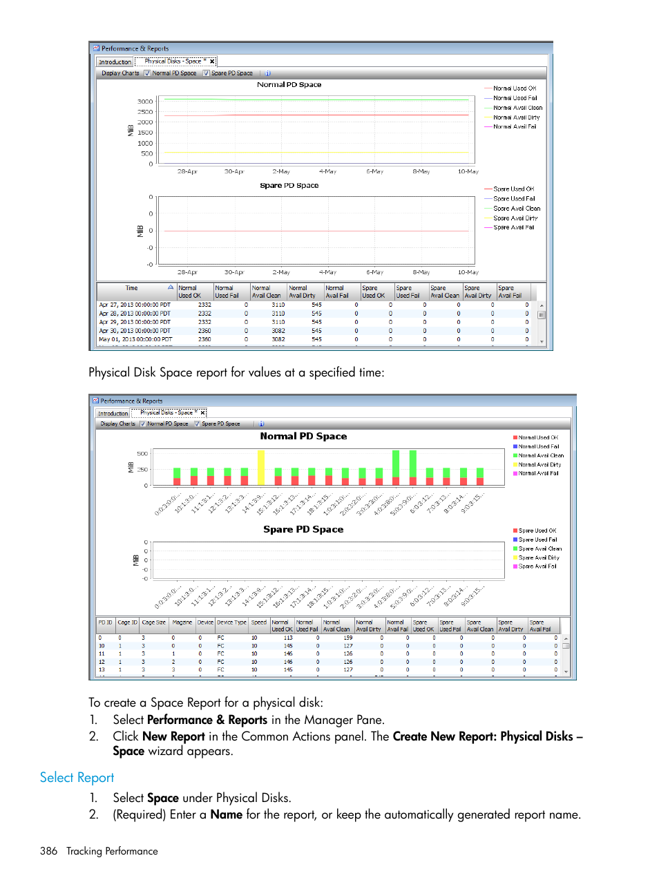 Select report | HP 3PAR Operating System Software User Manual | Page 386 / 526