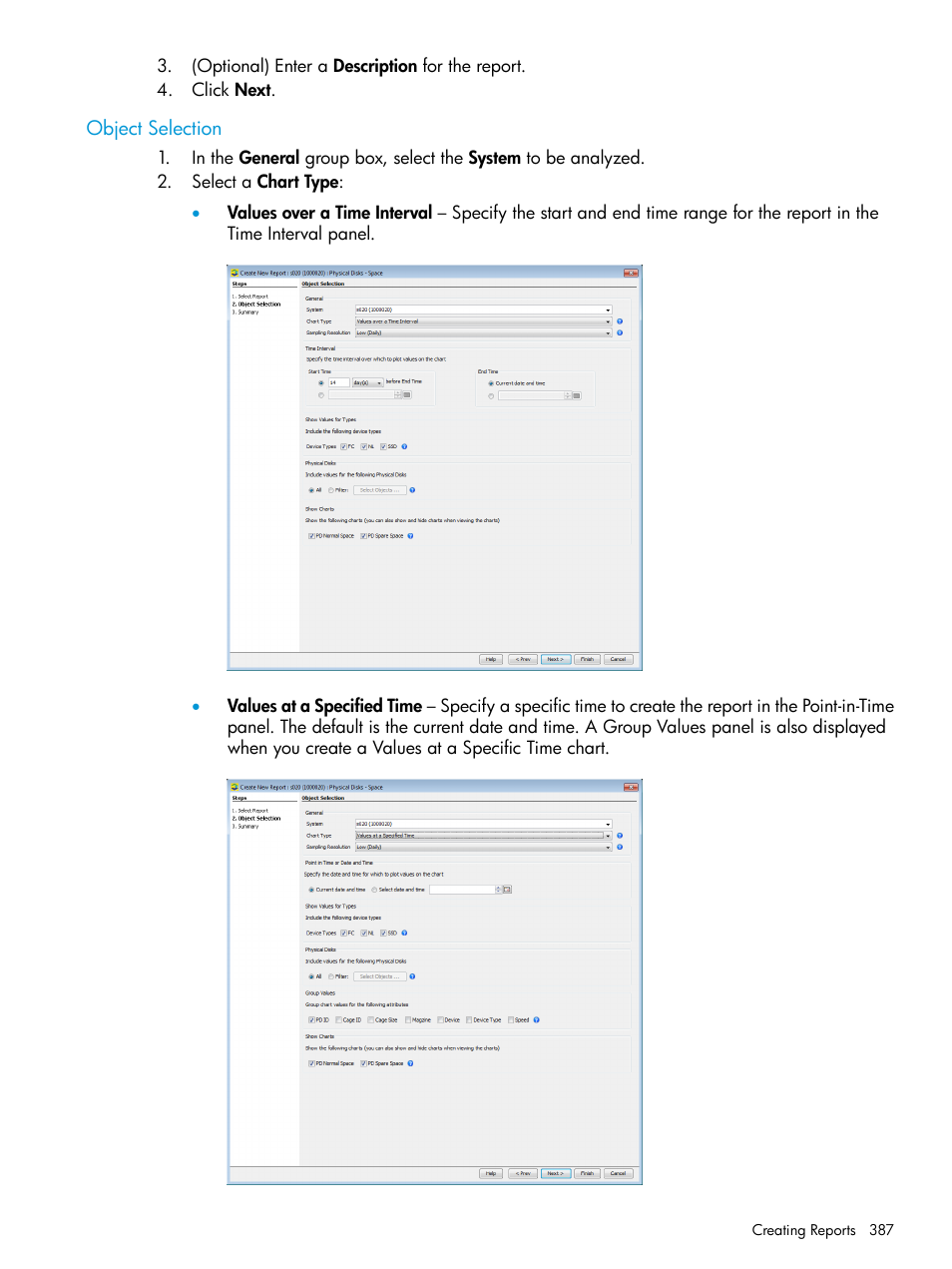 Object selection | HP 3PAR Operating System Software User Manual | Page 387 / 526