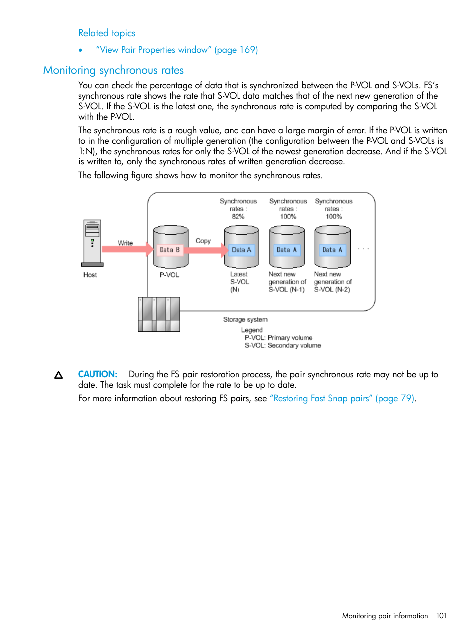 Monitoring synchronous rates, Monitoring synchronous | HP XP7 Storage User Manual | Page 101 / 197