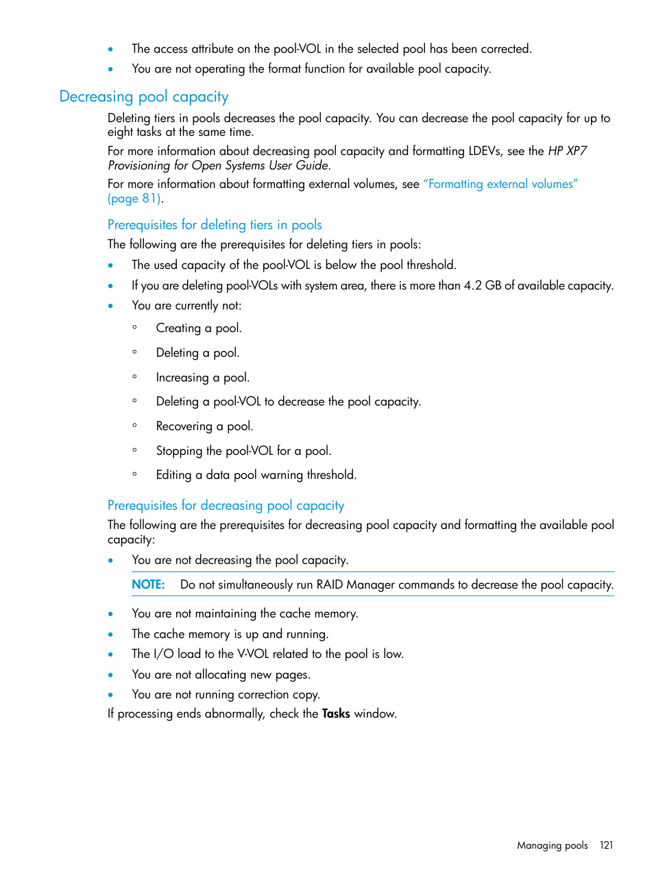 Decreasing pool capacity | HP XP7 Storage User Manual | Page 121 / 197