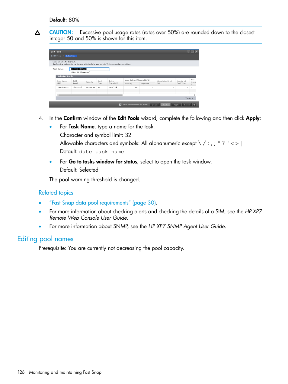 Editing pool names | HP XP7 Storage User Manual | Page 126 / 197