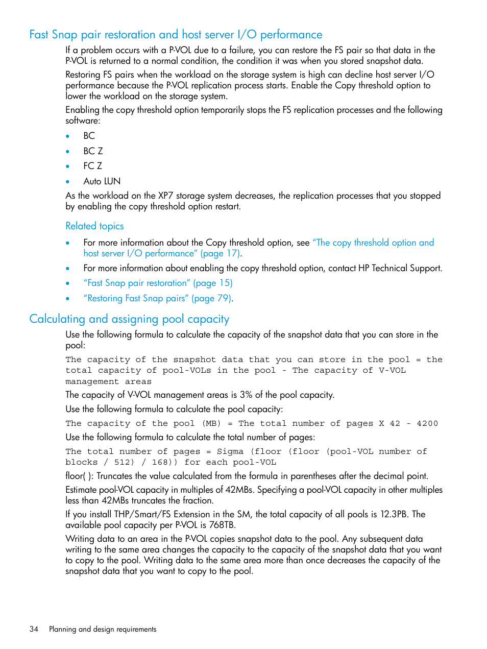 Calculating and assigning pool capacity | HP XP7 Storage User Manual | Page 34 / 197