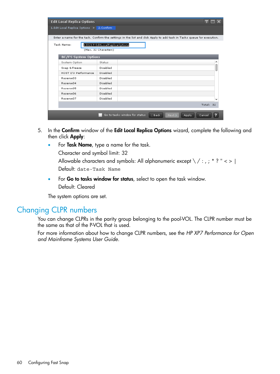 Changing clpr numbers | HP XP7 Storage User Manual | Page 60 / 197