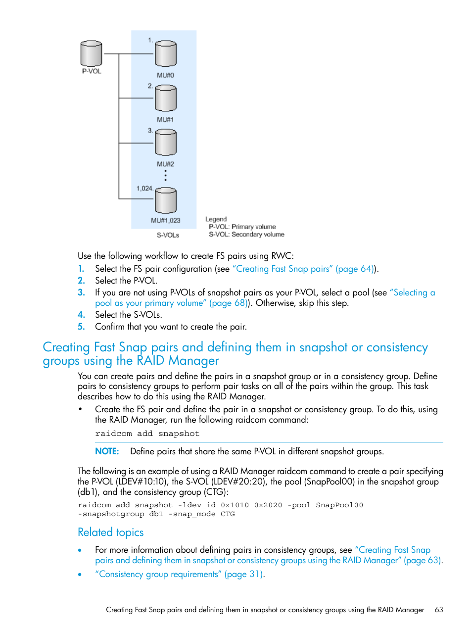 Creating, Related topics | HP XP7 Storage User Manual | Page 63 / 197