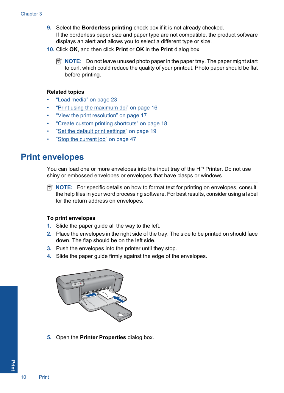 Print envelopes | HP Officejet 4000 Printer - K210a User Manual | Page 12 / 60