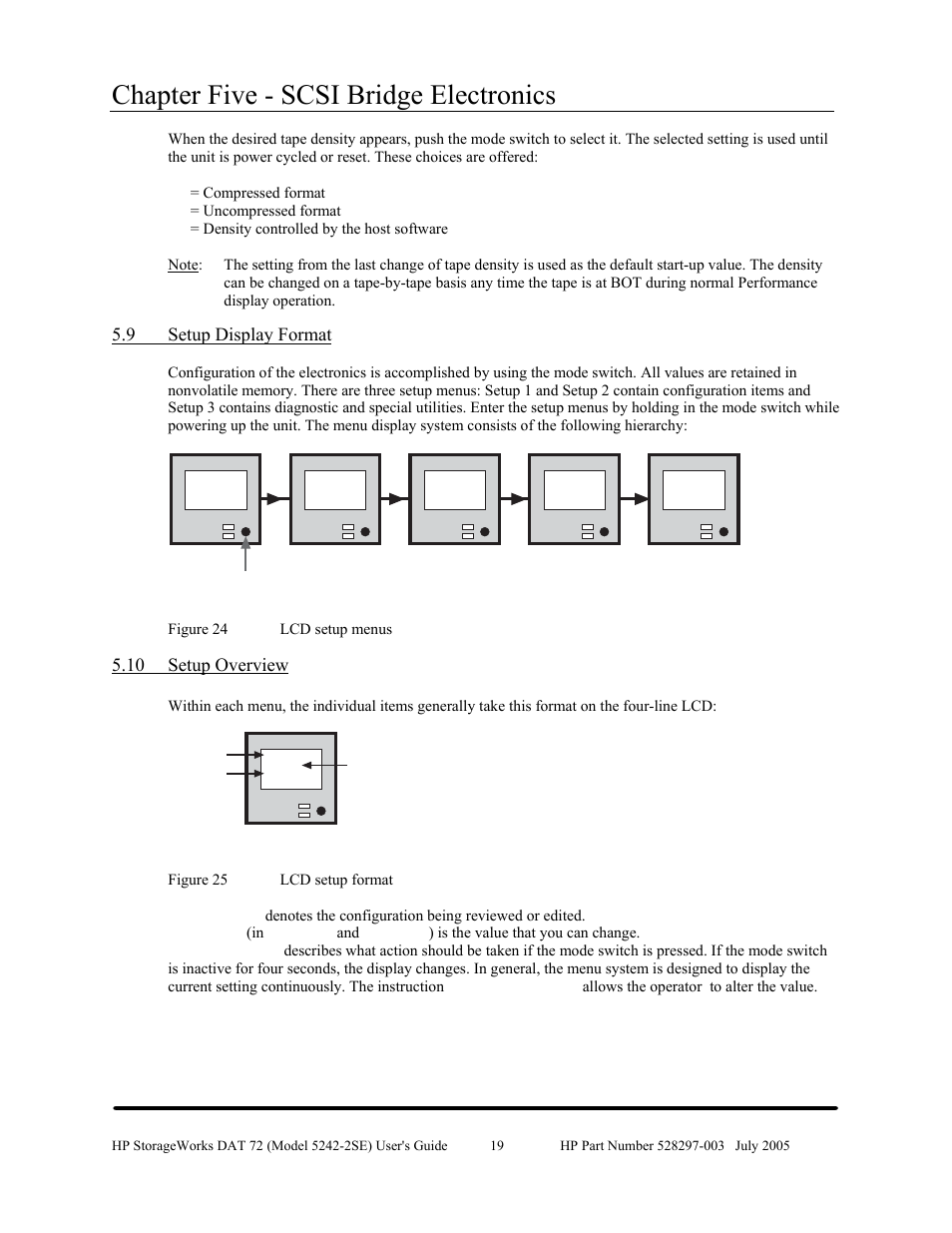 Chapter five - scsi bridge electronics, 9 setup display format, 10 setup overview | HP NonStop G-Series User Manual | Page 23 / 43