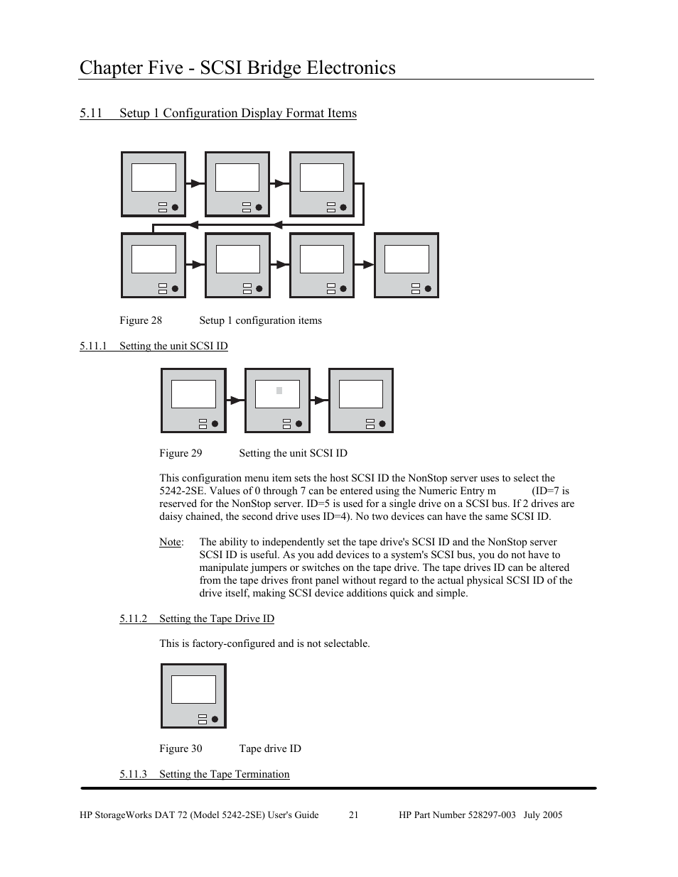 Chapter five - scsi bridge electronics, 11 setup 1 configuration display format items | HP NonStop G-Series User Manual | Page 25 / 43