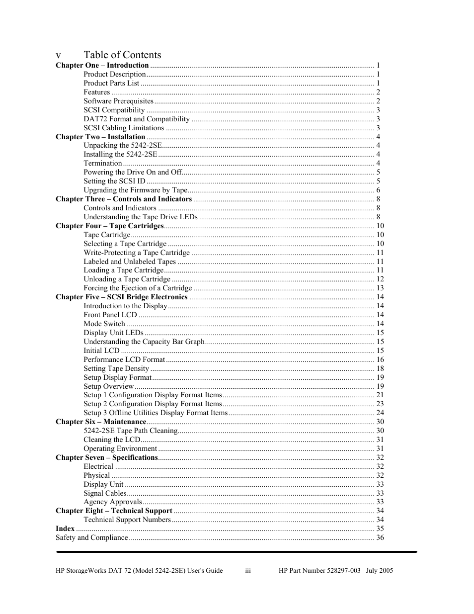 V table of contents | HP NonStop G-Series User Manual | Page 3 / 43