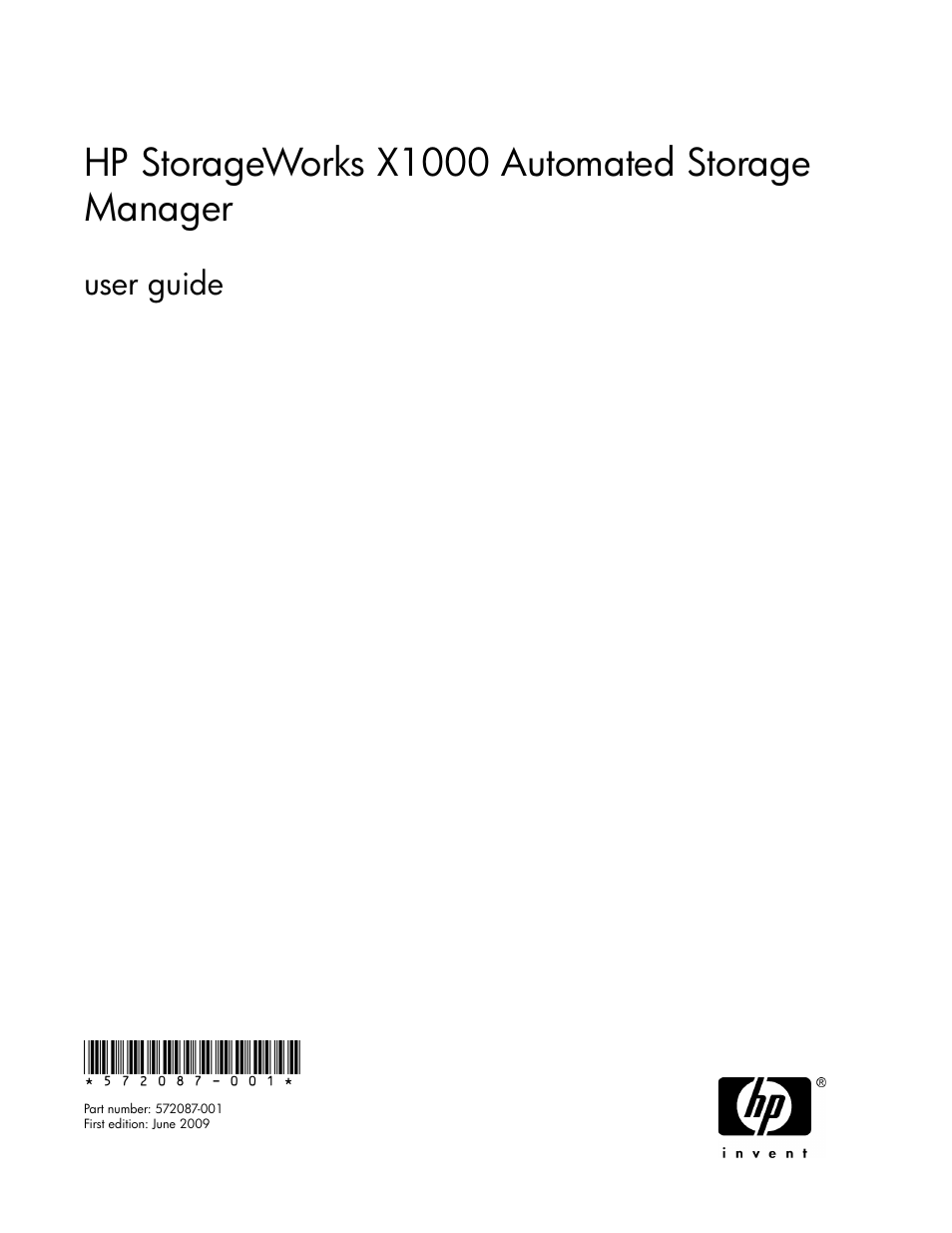 HP X1000 Network Storage Systems User Manual | 68 pages