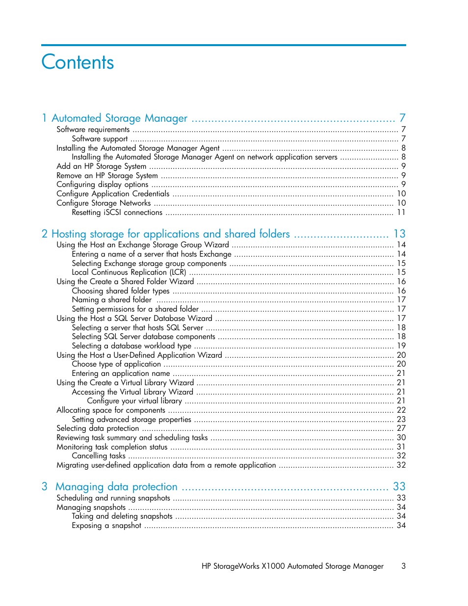 HP X1000 Network Storage Systems User Manual | Page 3 / 68