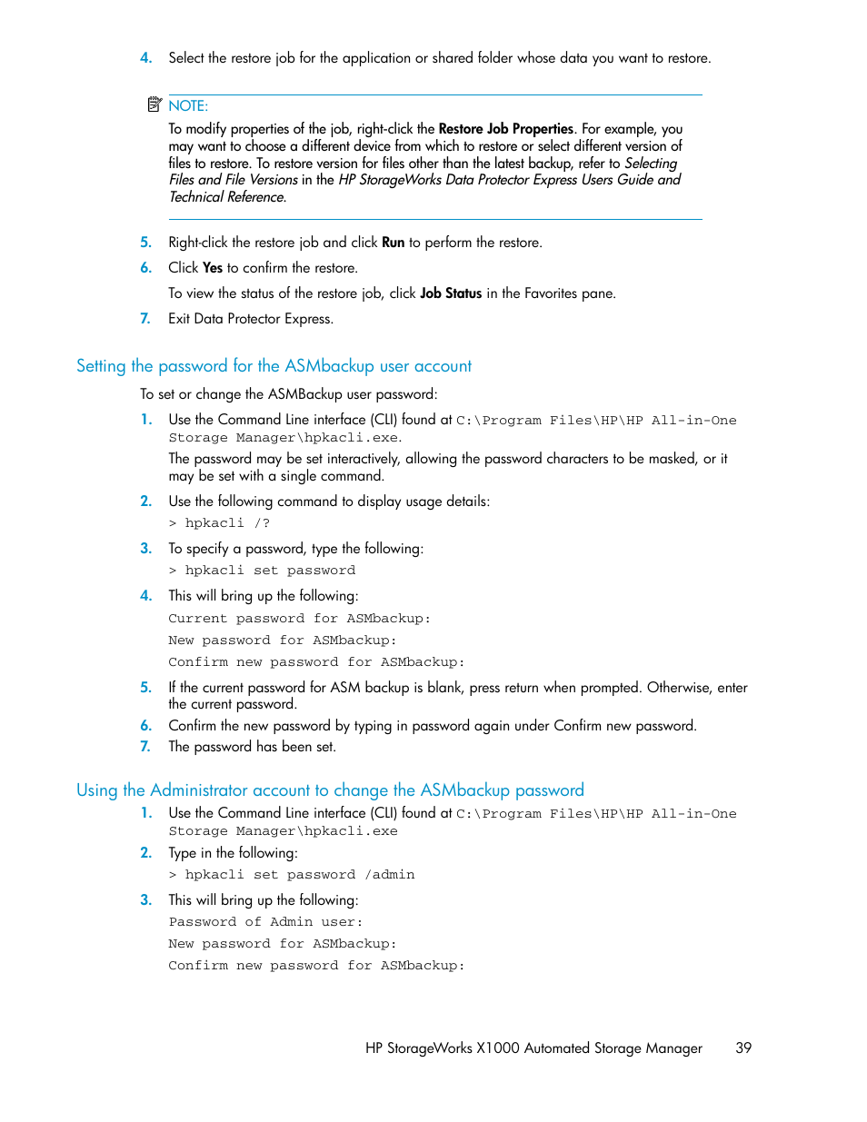 HP X1000 Network Storage Systems User Manual | Page 39 / 68