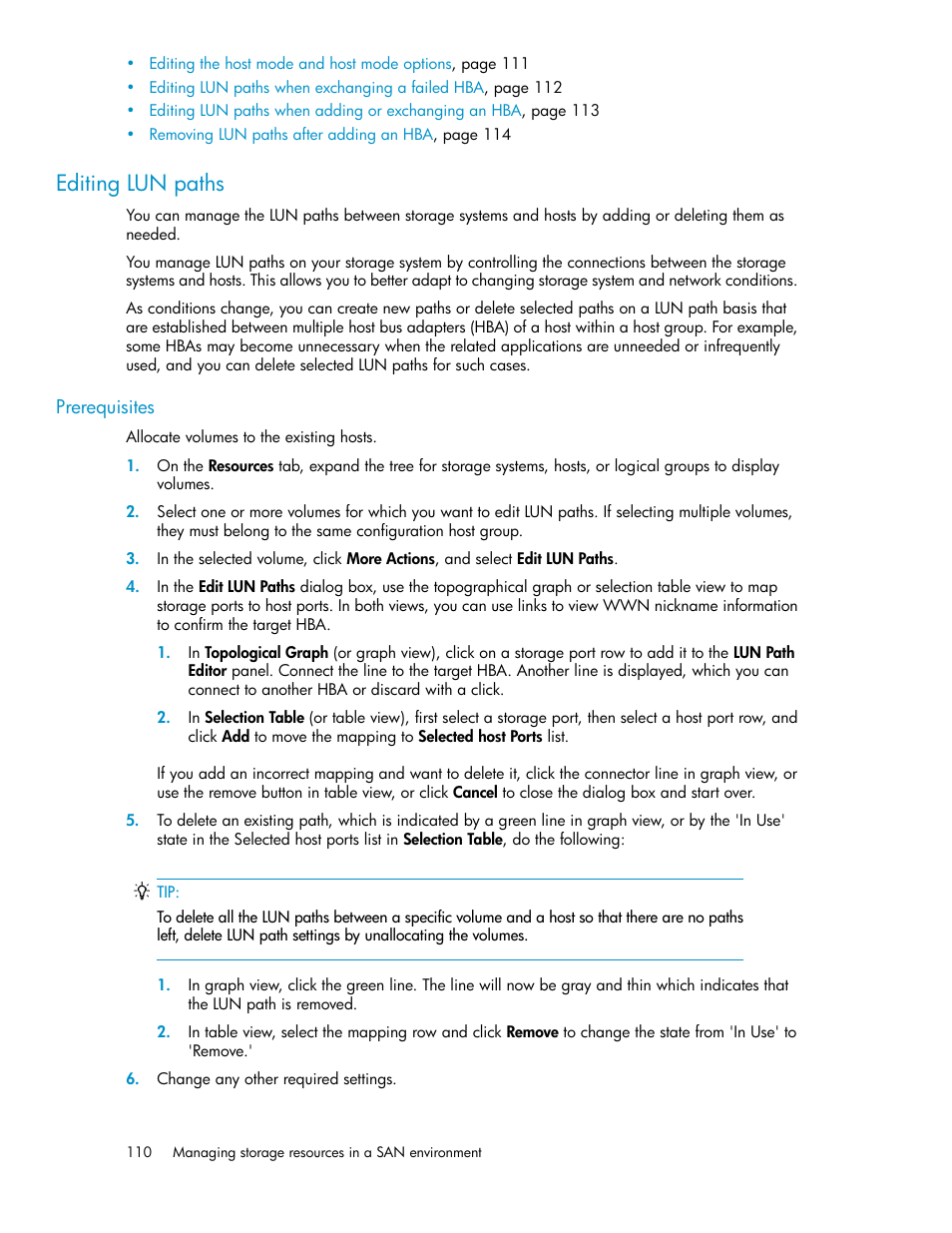Editing lun paths | HP XP P9000 Command View Advanced Edition Software Licenses User Manual | Page 110 / 250
