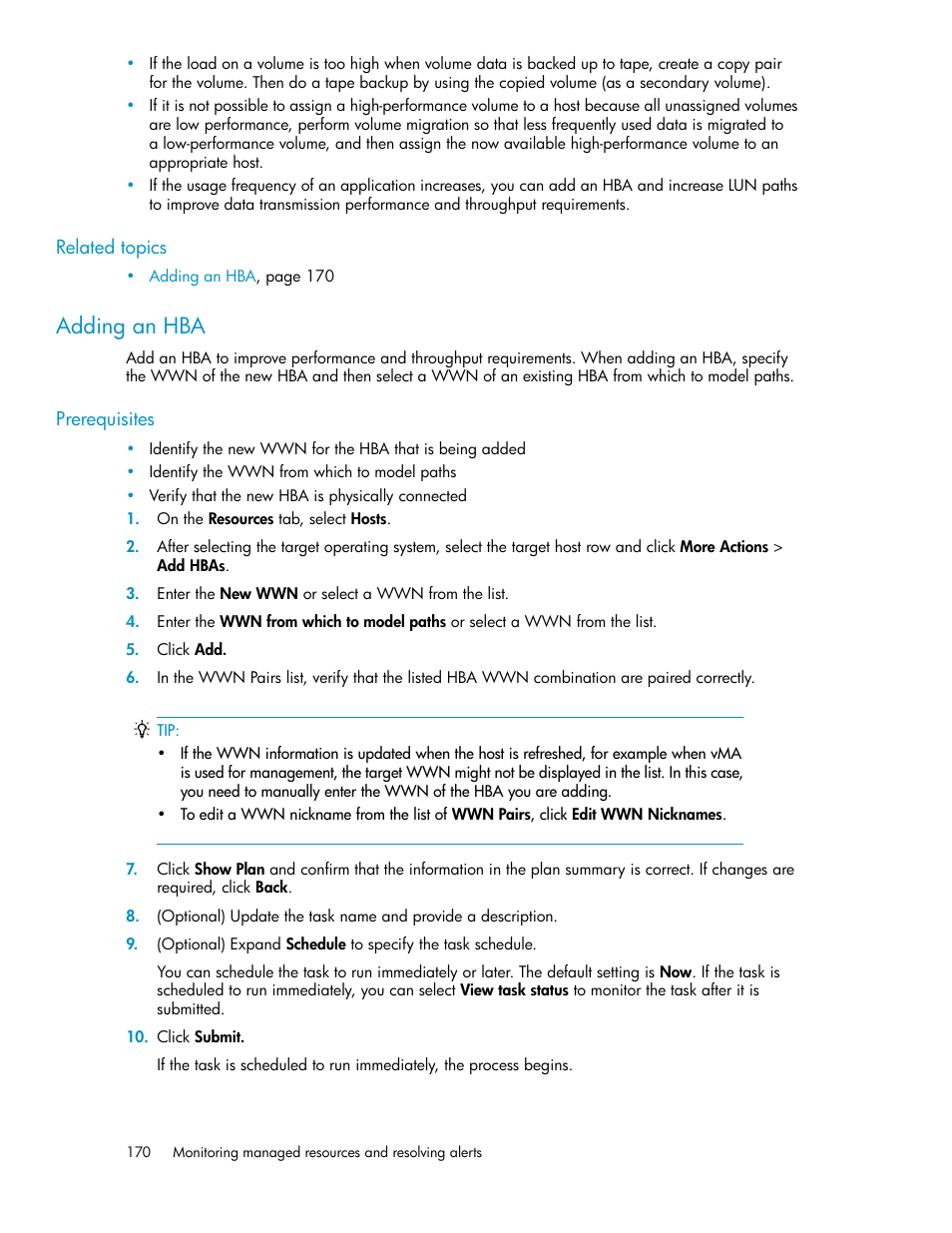 Adding an hba | HP XP P9000 Command View Advanced Edition Software Licenses User Manual | Page 170 / 250