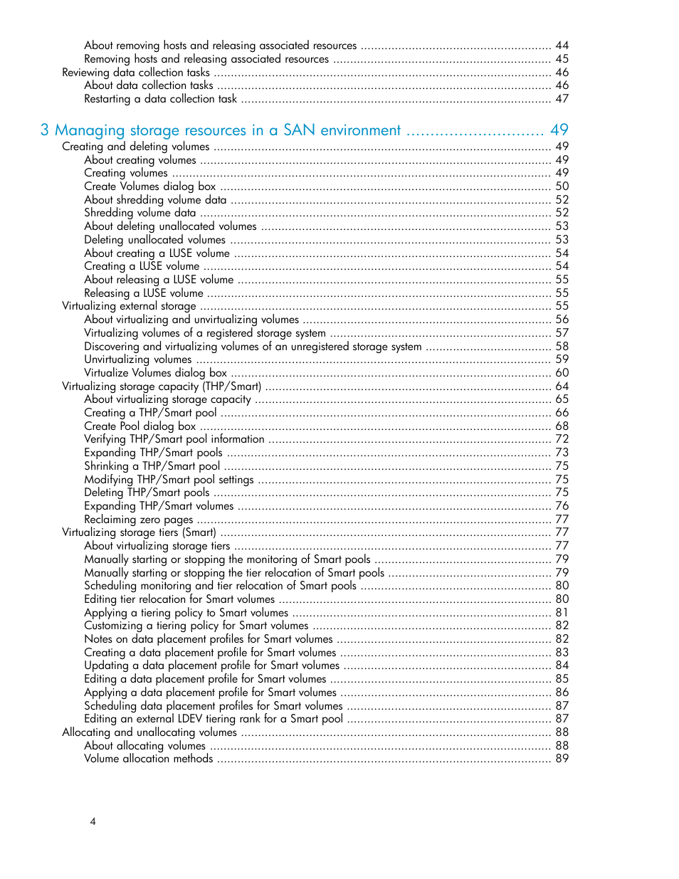 3 managing storage resources in a san environment | HP XP P9000 Command View Advanced Edition Software Licenses User Manual | Page 4 / 250