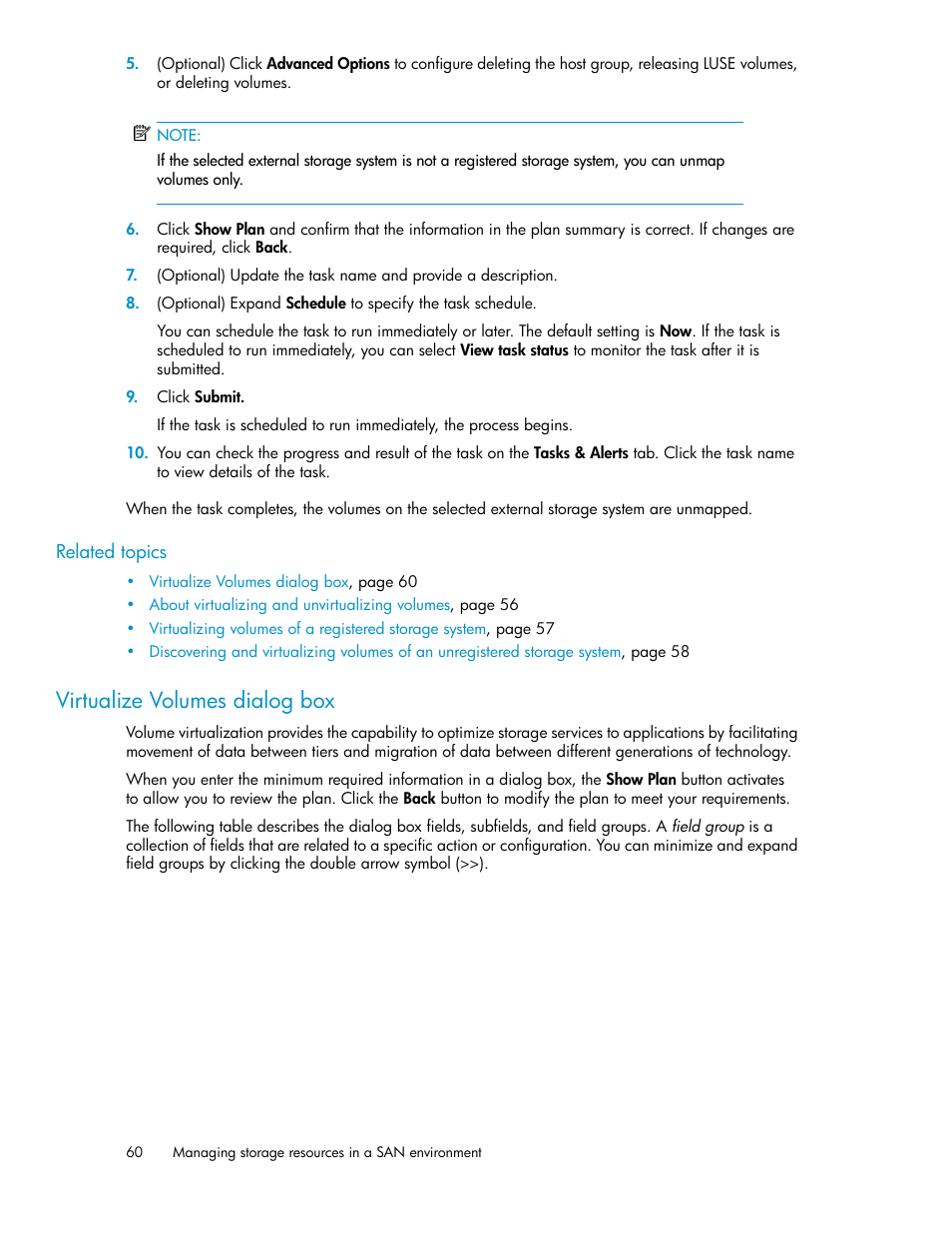 Virtualize volumes dialog box | HP XP P9000 Command View Advanced Edition Software Licenses User Manual | Page 60 / 250