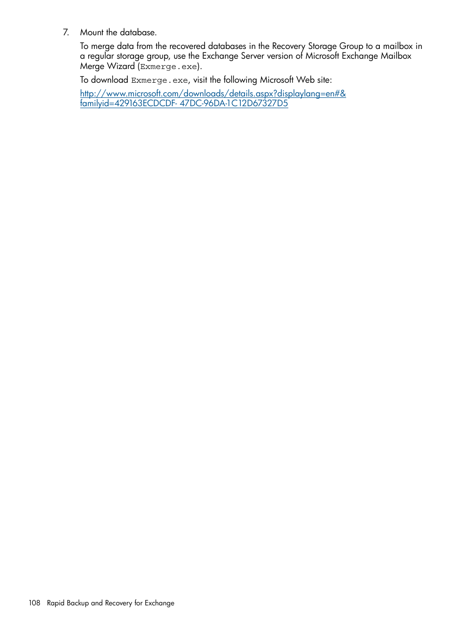 HP 3PAR Application Software Suite for Microsoft Exchange User Manual | Page 108 / 143