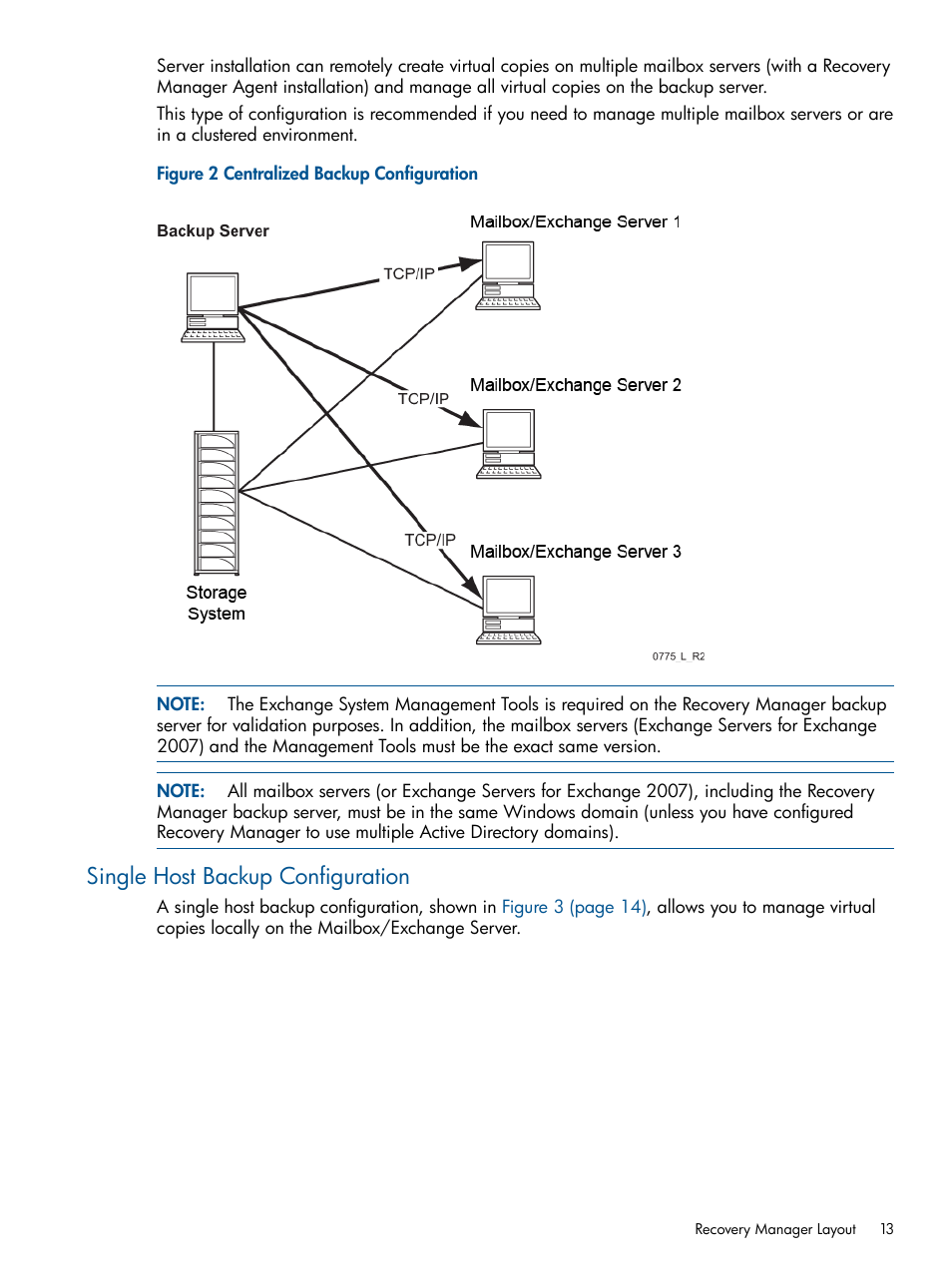 Single host backup configuration | HP 3PAR Application Software Suite for Microsoft Exchange User Manual | Page 13 / 143