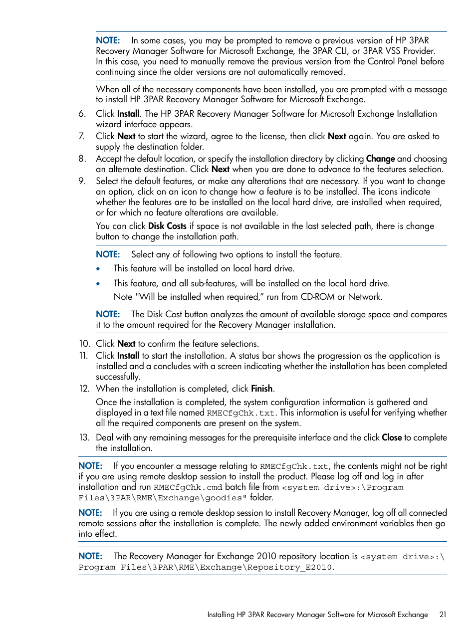 HP 3PAR Application Software Suite for Microsoft Exchange User Manual | Page 21 / 143