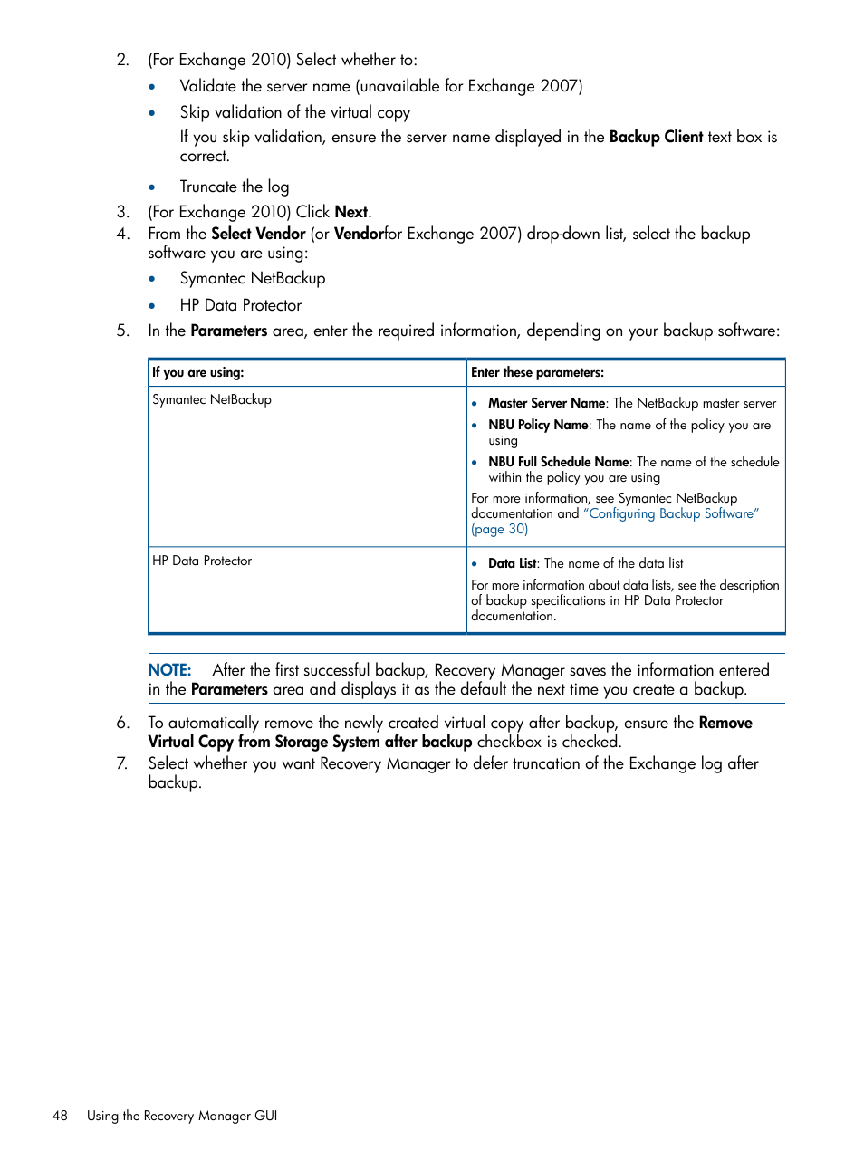 HP 3PAR Application Software Suite for Microsoft Exchange User Manual | Page 48 / 143