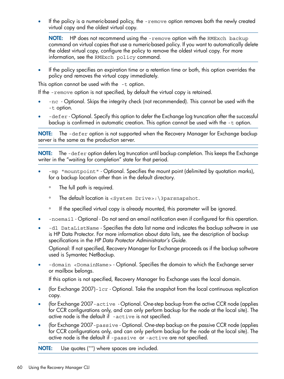 HP 3PAR Application Software Suite for Microsoft Exchange User Manual | Page 60 / 143