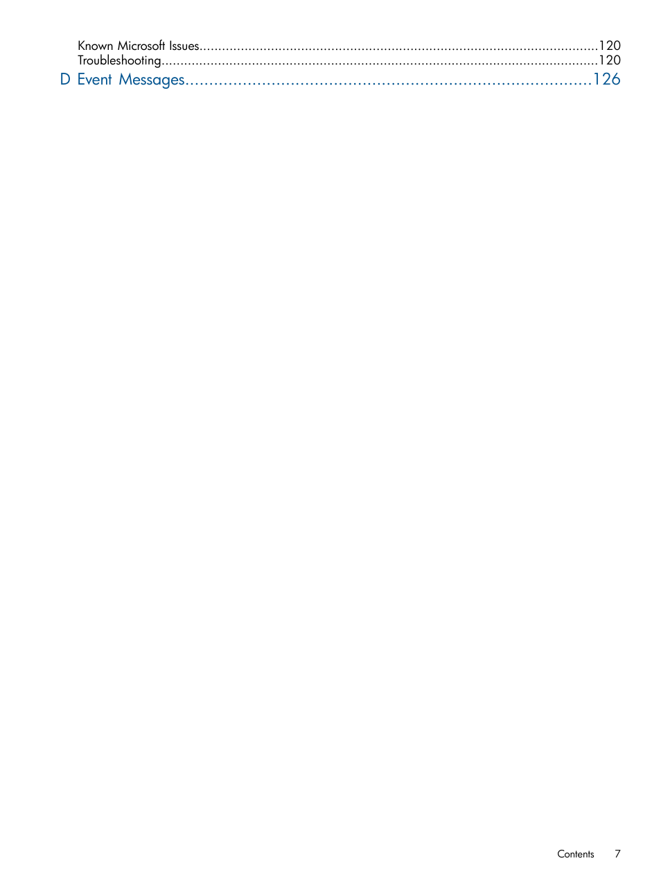 D event messages | HP 3PAR Application Software Suite for Microsoft Exchange User Manual | Page 7 / 143