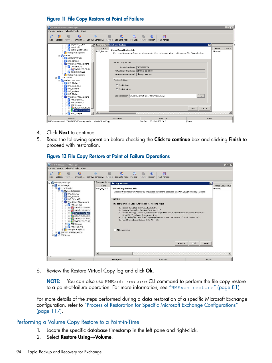 HP 3PAR Application Software Suite for Microsoft Exchange User Manual | Page 94 / 143