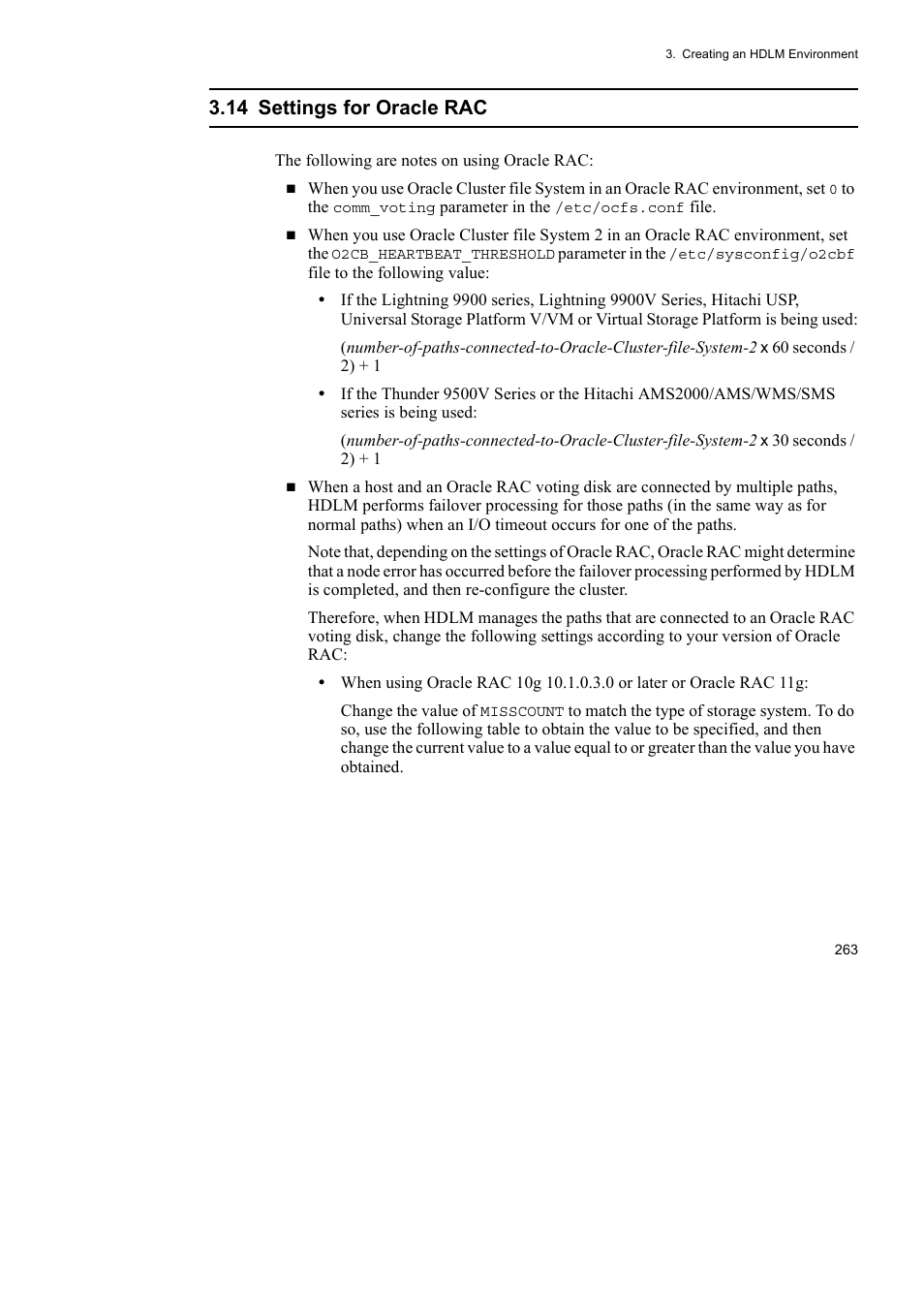 14 settings for oracle rac | HP Hitachi Dynamic Link Manager Software User Manual | Page 287 / 746