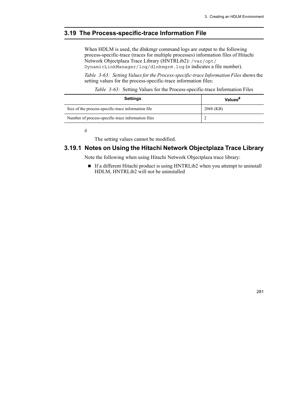 19 the process-specific-trace information file | HP Hitachi Dynamic Link Manager Software User Manual | Page 305 / 746