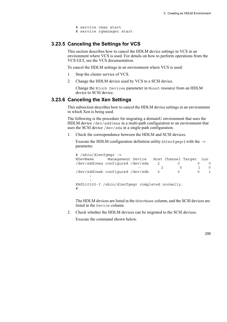 5 canceling the settings for vcs, 6 canceling the xen settings | HP Hitachi Dynamic Link Manager Software User Manual | Page 319 / 746