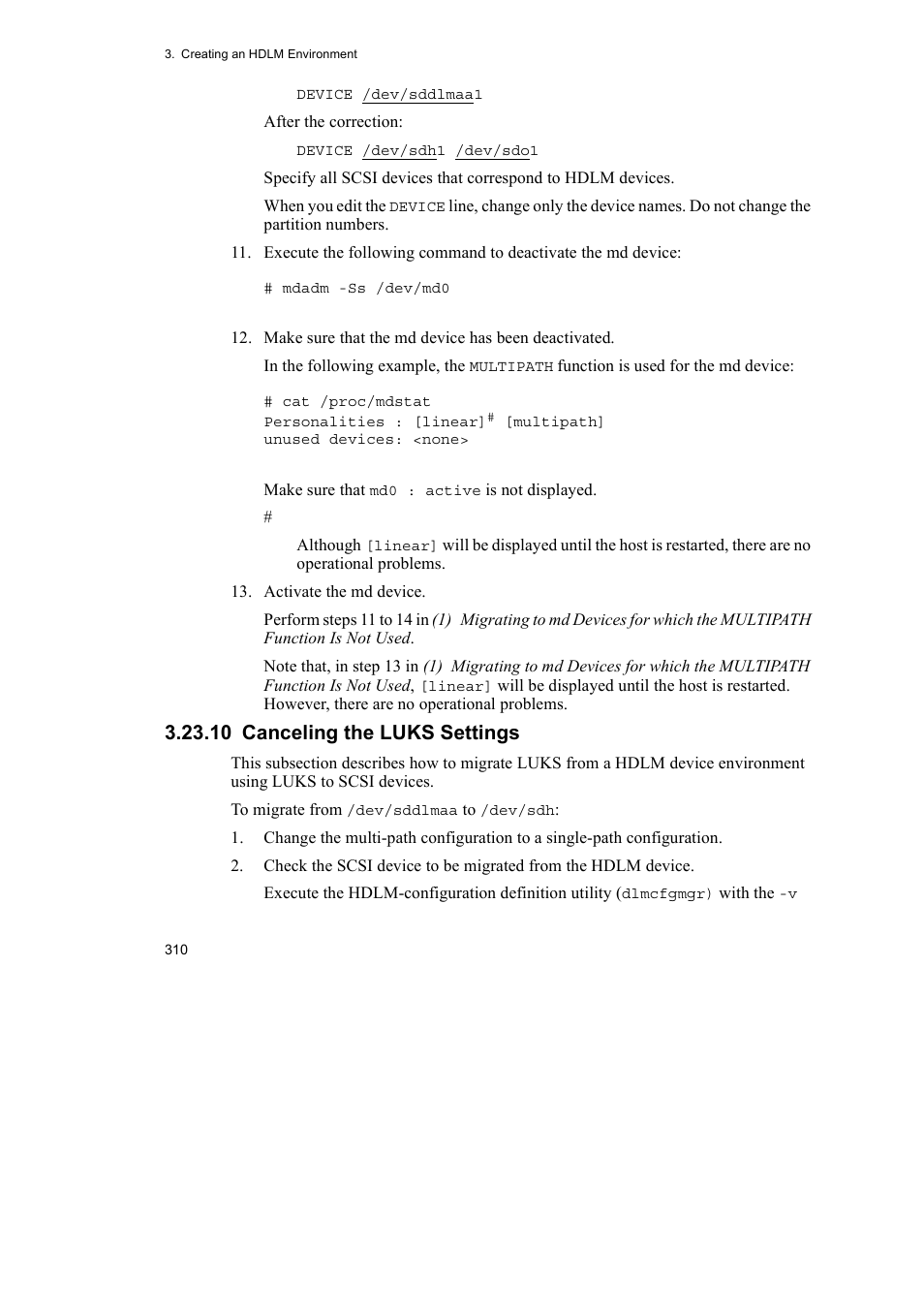 10 canceling the luks settings | HP Hitachi Dynamic Link Manager Software User Manual | Page 334 / 746