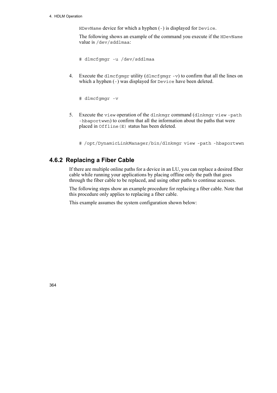 2 replacing a fiber cable | HP Hitachi Dynamic Link Manager Software User Manual | Page 388 / 746