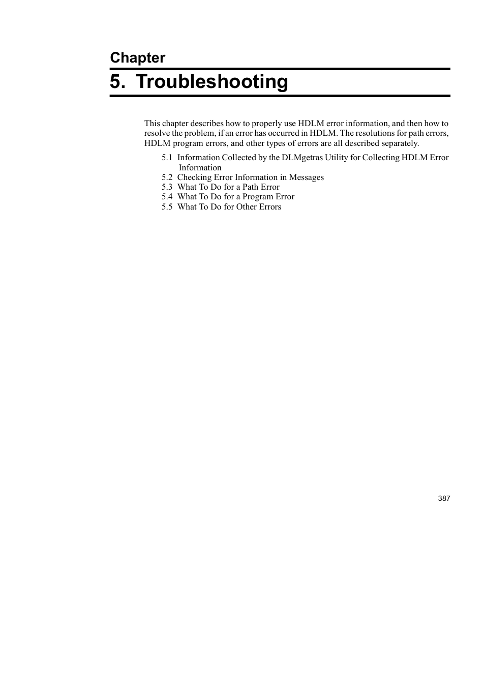 Troubleshooting, Chapter | HP Hitachi Dynamic Link Manager Software User Manual | Page 411 / 746