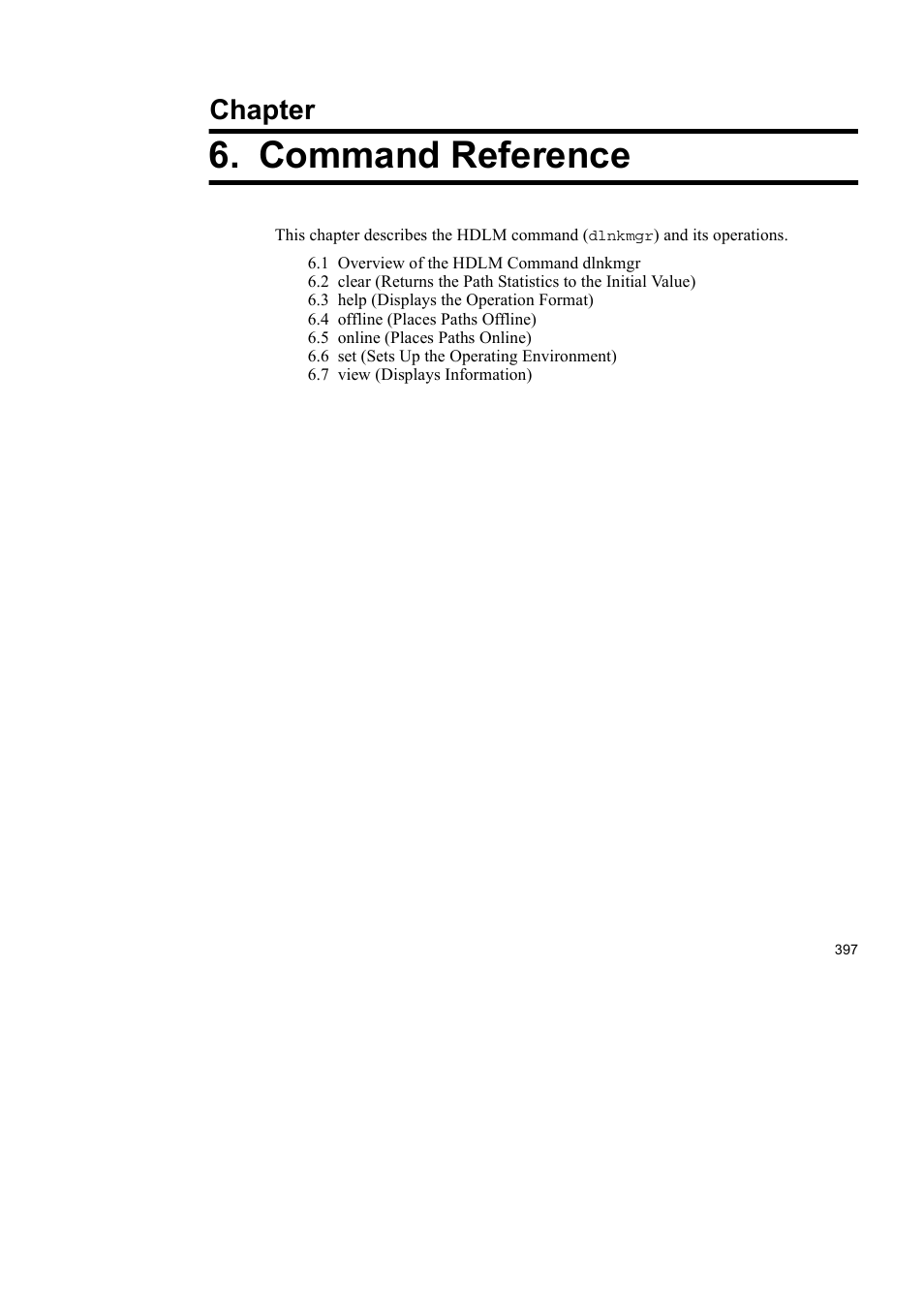 Command reference, Chapter | HP Hitachi Dynamic Link Manager Software User Manual | Page 421 / 746
