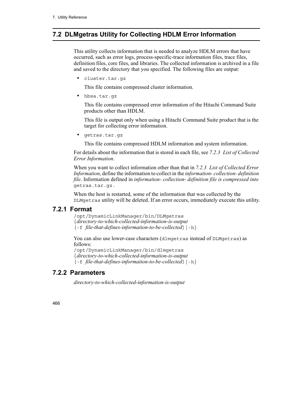 1 format, 2 parameters | HP Hitachi Dynamic Link Manager Software User Manual | Page 490 / 746