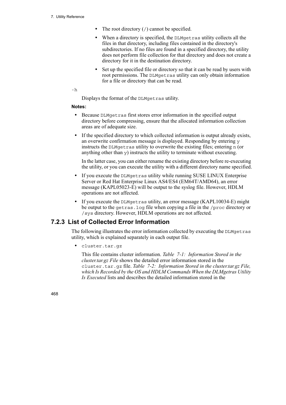 3 list of collected error information | HP Hitachi Dynamic Link Manager Software User Manual | Page 492 / 746